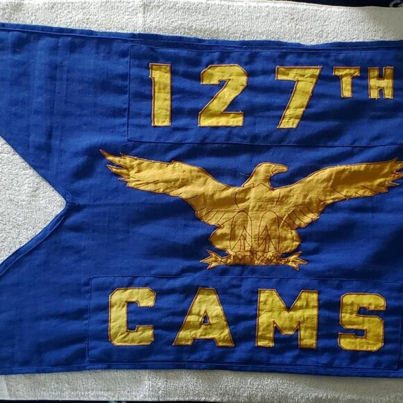 VINTAGE US AIR FORCE GUIDON 127TH CAMS DEFENCE PERSONAL SUPPORT CENTE #7166-73 - Picture 3 of 9